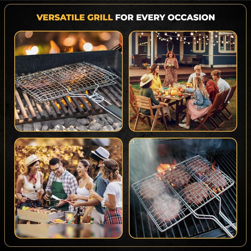 Fish Grill Baskets For Outdoor Grill Vegetables - Image 6