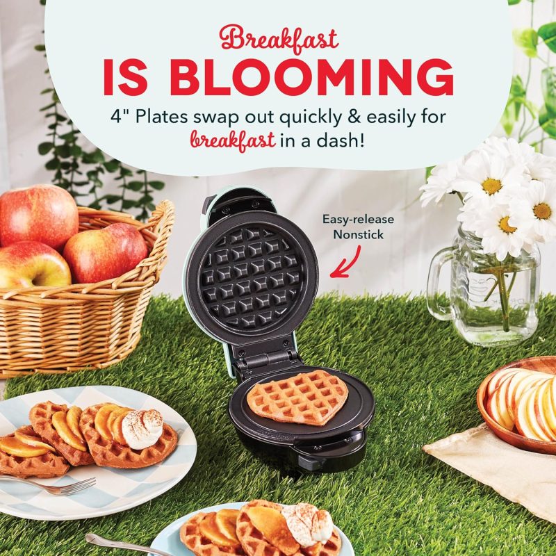 Dash Multimaker Mini System - Waffle Maker With Six 4” Removable Plates & Storage Case: Waffle Iron & Griddle - Image 3