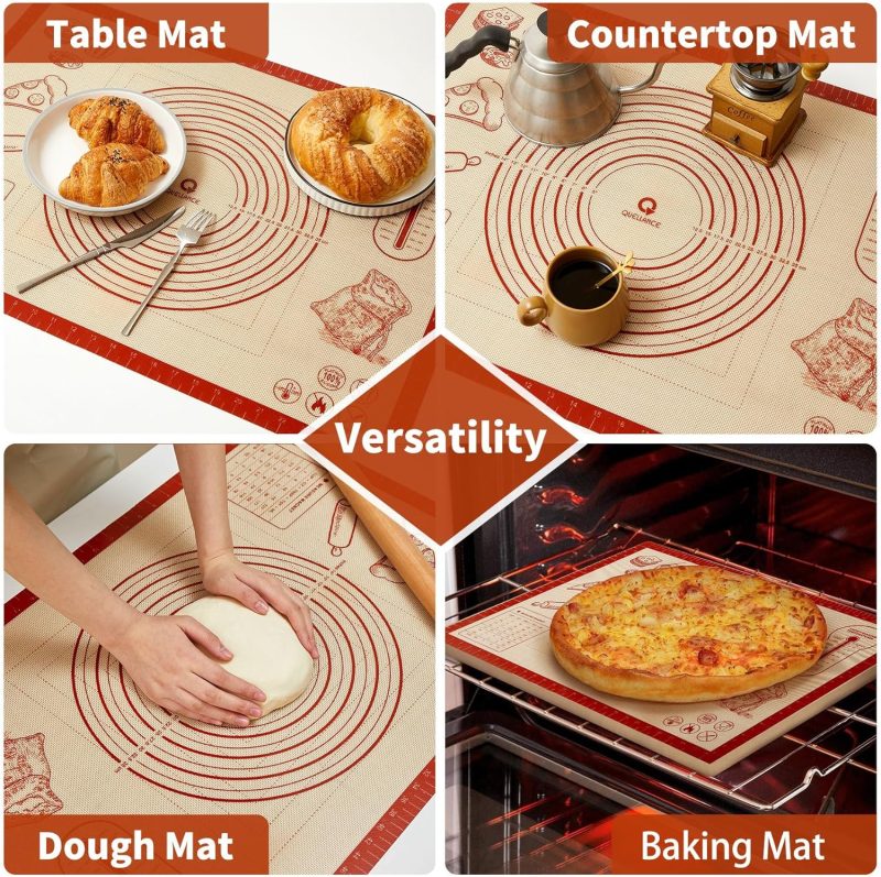 Silicone Baking Pastry Dough Mat - 28X20Inch Extra Large Cookie Bread Rolling Mats Sheet - Image 4