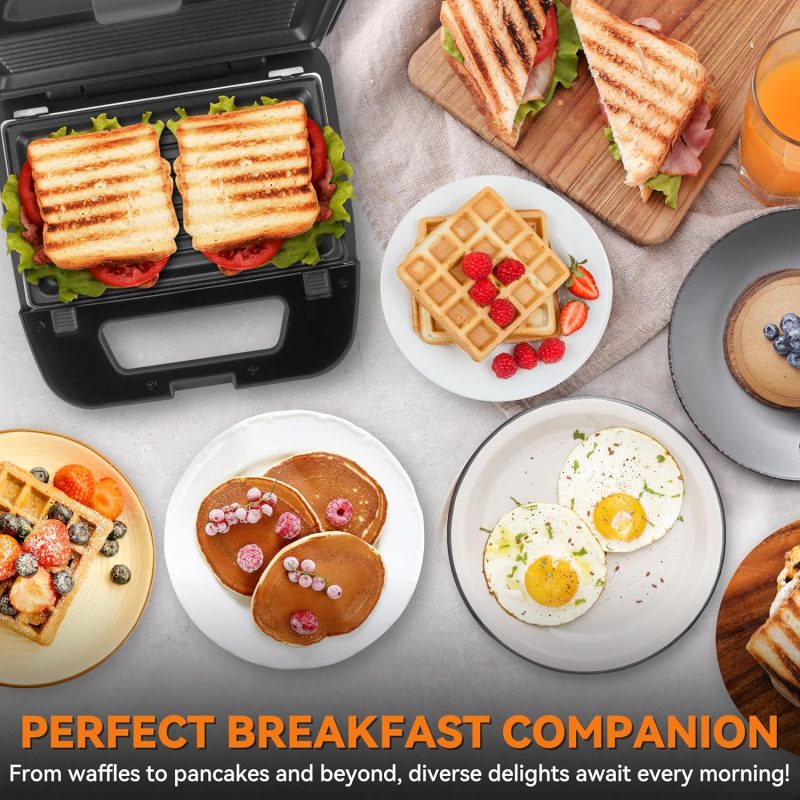 Baker’S Friend 3 In 1 Mini Waffle Maker With Removable Plates - Image 2