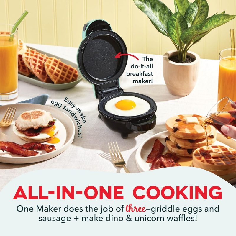 Dash Multimaker Mini System - Waffle Maker With Six 4” Removable Plates: Waffle Iron & Griddle - Image 4