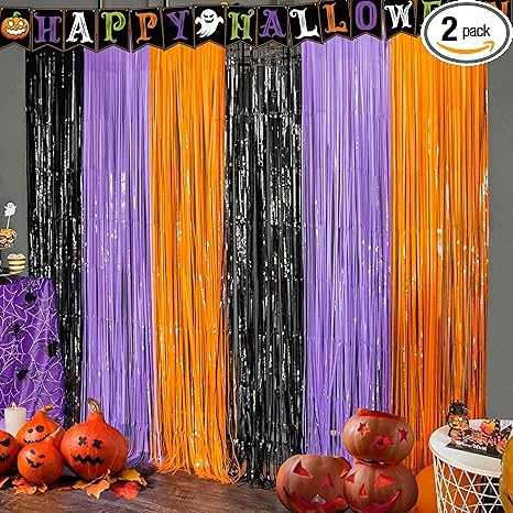 Ohome Halloween Decorations - Halloween Party Decorations | Trick Or Treat Backdrop Banner for Wall Door | Halloween Birthday Party Favors Supplies Indoor Outdoor