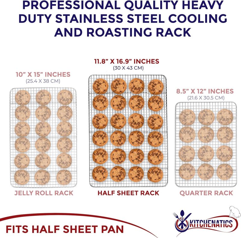 Kitchenatics Heavy Duty Half Sheet Cooling Racks - Image 2
