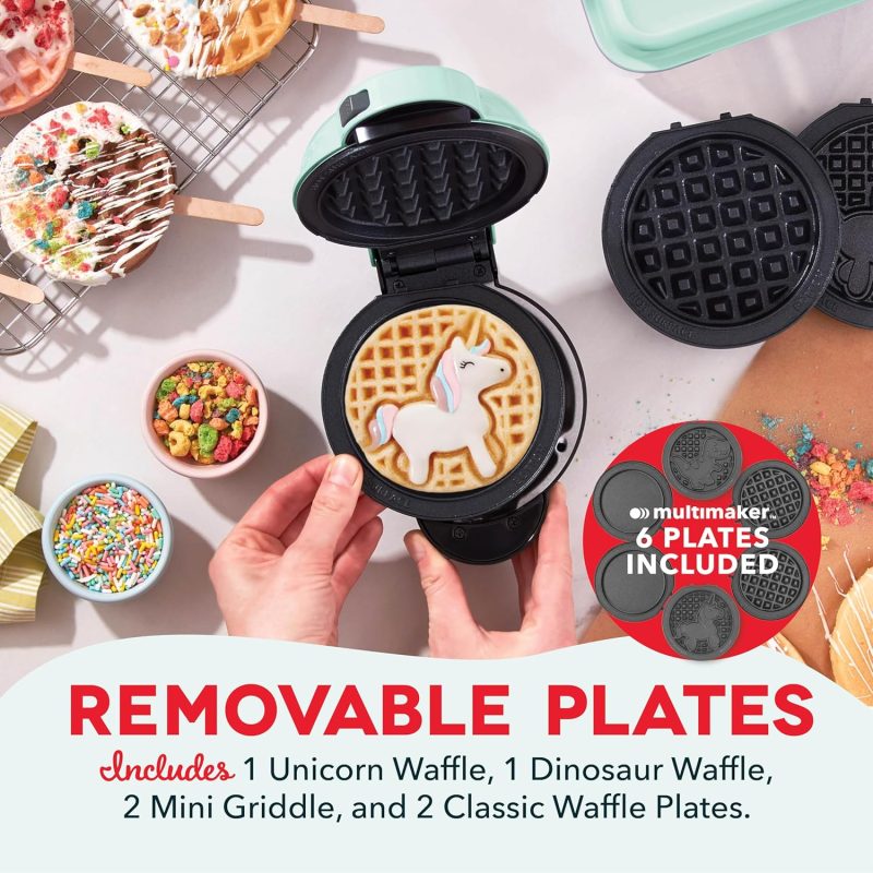 Dash Multimaker Mini System - Waffle Maker With Six 4” Removable Plates: Waffle Iron & Griddle - Image 2