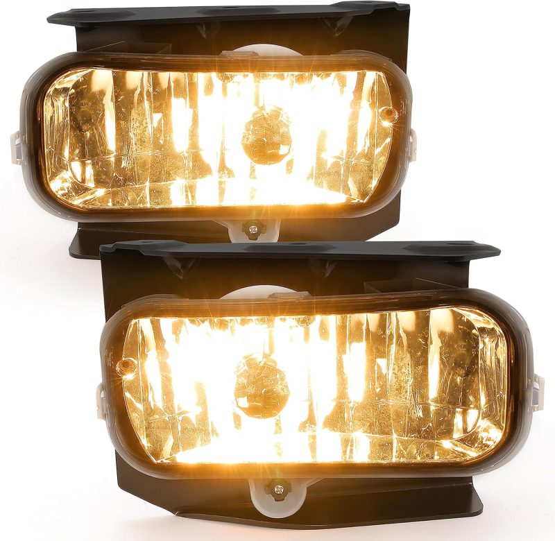 Hecasa Fog Light Assembly Compatible With 1999-2004 Ford F-150 F-250 Expedition Heritage Replacement For Fo2591105 W/Halogen Bulb Fog Lamps Clear Lens Driver & Passenger Side - Image 5