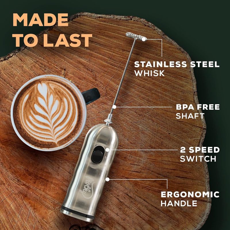 Café Casa Milk Frother For Coffee - 2 Speed Handheld - Image 5
